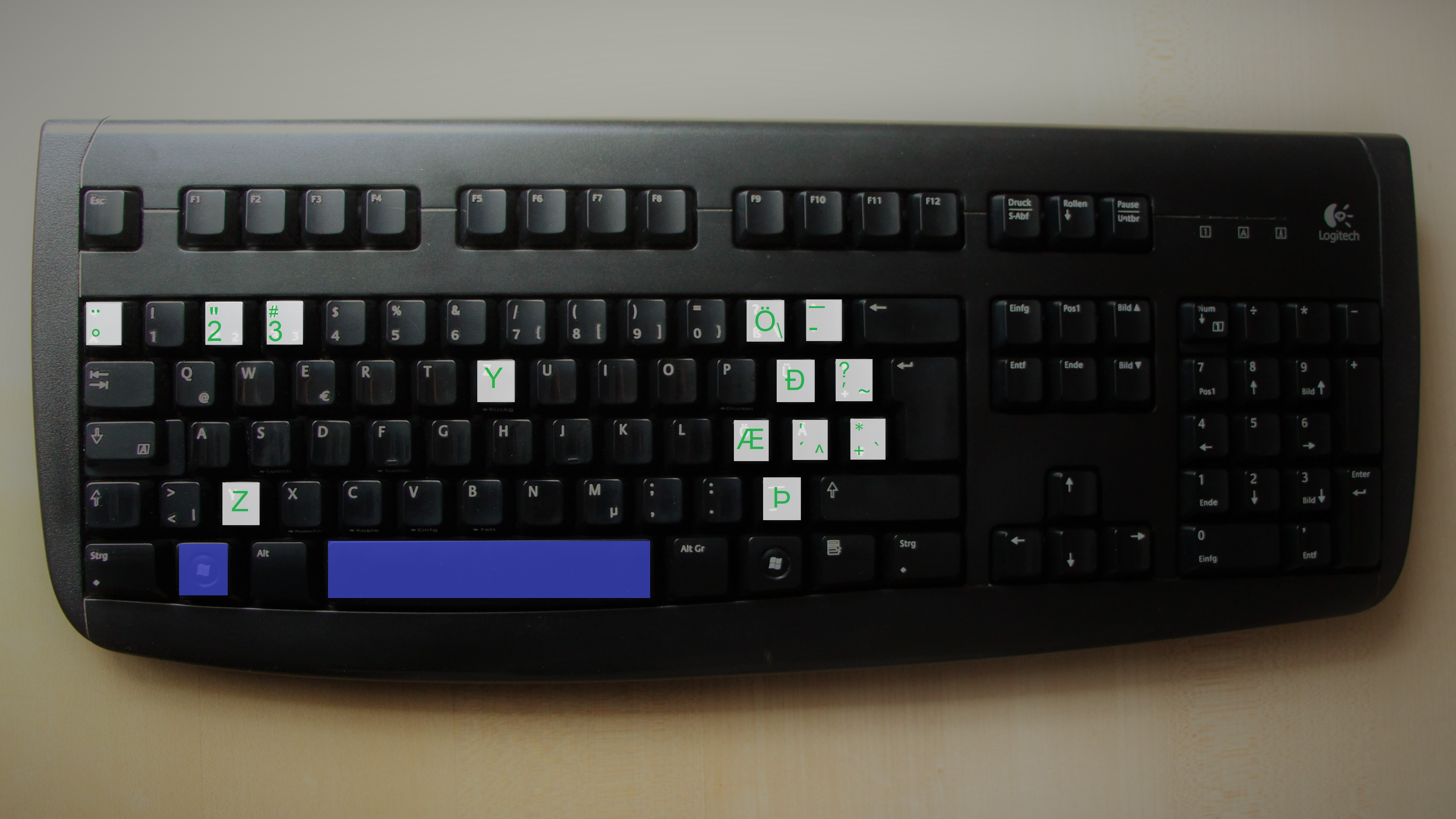 Tastatur mit isländischen Zeichen